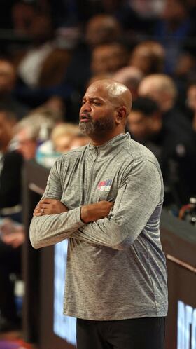 Basketball - NBA - Detroit Pistons v Dallas Mavericks - Arena CDMX, Mexico City, Mexico - November 1, 2025 Detroit Pistons head coach J.B. Bickerstaff reacts REUTERS/Henry Romero