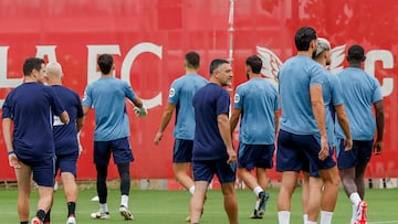 García Pimienta, en un entrenamiento.