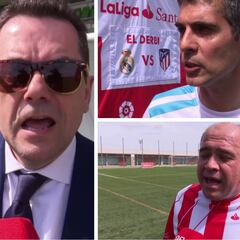 Los periodistas se mojan para el derbi, Roncero se empapa...