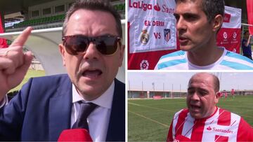 Los periodistas se mojan para el derbi, Roncero se empapa...