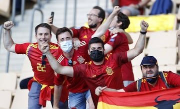 Aficionados de la selección de España.