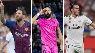 Leo Messi (Barcelona), José Luis Morales (Levante) y Gareth Bale (Real Madrid).