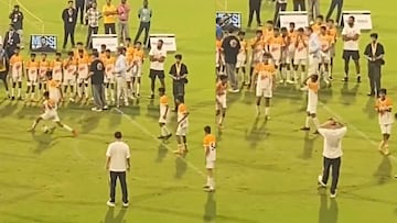 Hace un caño en el rondo ante la sorpresiva reacción de Messi