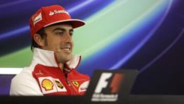 Fernando Alonso durante la rueda de prensa en Austria.