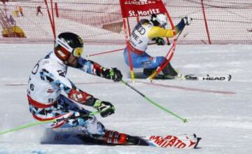 Marcel Hirscher de Austria y Andre Myhrer de Suecia.