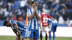 16/02/19 PARTIDO SEGUNDA DIVISION
 DEPORTIVO DE LA CORU&Ntilde;A - NASTIC DE TARRAGONA. SOMMA Y BORJA VALLE SE LAMENTEN AL FINALIZAR EL PARTIDO