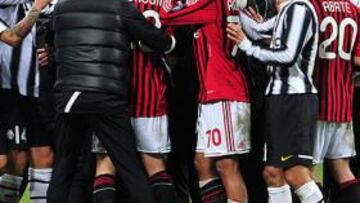<b>TUMULTUOSO. </b>Milanistas y juventinos se enzarzaron en una pelea.