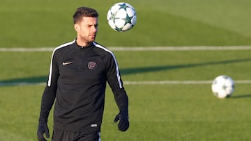 Thiago Motta, in training with PSG.