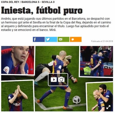 "Iniesta es patrimonio del fútbol mundial"
