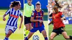 Nahikari, Patri Guijarro e Irene Paredes, jugadoras que acaban contrato con sus clubes este 2021.