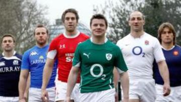 <b>CELTAS, A LA CABEZA. </b>De izqd. a dcha., Cusiter (Escocia), Ghiraldini (Italia), Ryan Jones (Gales), O'Driscoll (Irlanda), Borthwick (Inglaterra) y Swazerski (Francia).