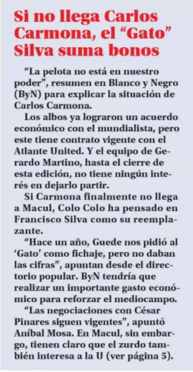 Colo Colo tiene interés por el "Gato" Silva