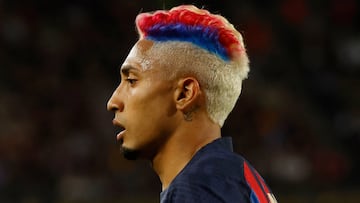 Soccer Football - LaLiga - FC Barcelona v Real Sociedad - Camp Nou, Barcelona, Spain - May 20, 2023 FC Barcelona's Raphinha during the match REUTERS/Albert Gea