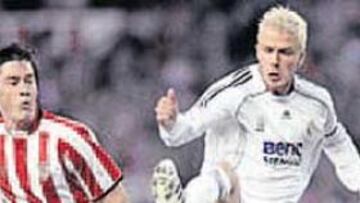Beckham en un lance del encuentro.