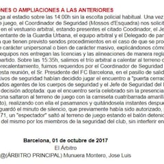 El acta contradice a Bartomeu: la seguridad fue su justificación