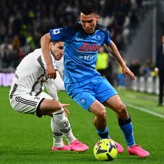 Chucky Lozano, con gris actuación en el triunfo del Napoli ante la Juventus