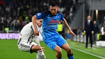 Chucky Lozano, con gris actuación en el triunfo del Napoli ante la Juventus