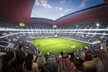 Iniciada su construcción en 2015 tras la demolición del antiguo Estadio Al Khor, Su forma se asemeja al de una tienda beduina. Tiene una capacidad para 60.000 espectadores. Así quedará el Al Bayt Stadium.