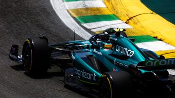 Fernando Alonso, con el Aston Martin AMR23 en Brasil.
