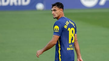 Marc Pubill durante el amistoso ante el Rayo Vallecano disputado en Majadahonda.