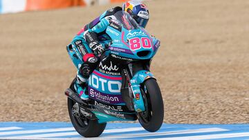 David Alonso, con la Moto2 del equipo Aspar en Jerez.