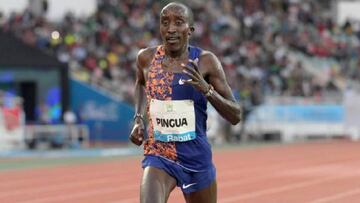 El atleta keniano de 17 años Edward Zakayo Pingua, en plena competición.