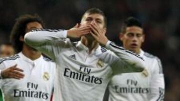 Toni Kroos celebra el gol marcado al Rayo Vallecano