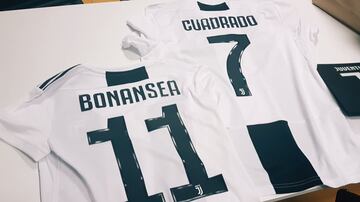 Estos son los nuevos dorsales que lucirán Douglas Costa y Juan Guillermo Cuadrado, con el detalle del escudo de Juventus en la parte inferior de los números.