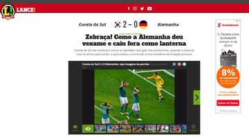 La prensa internacional reportó así la eliminación de Alemania