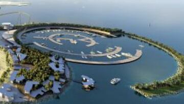 MACROPROYECTO AL LIMBO. Esta era la isla artificial que el Madrid y el fondo de inversión de los Emiratos tenían proyectada.