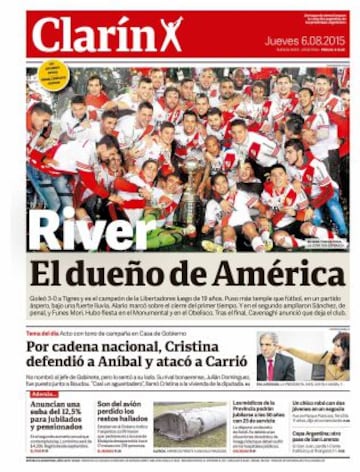 La tercera Copa Libertadores llegó para River Plate y el mundo deportivo se rindió a sus pies.