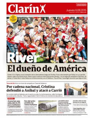 La tercera Copa Libertadores llegó para River Plate y el mundo deportivo se rindió a sus pies.