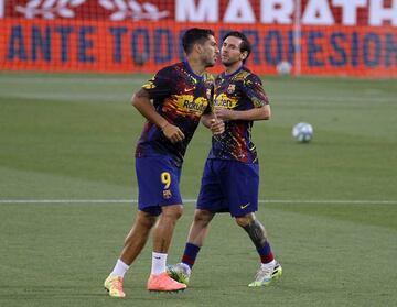 Leo Messi during warm-up before the game of the spanish league, LaLiga, football match played between Sevilla FC and FC Barcelona at Sanchez Pizjuan Stadium on June 19, 2020 in Sevilla, Spain.    19/06/2020 ONLY FOR USE IN SPAIN