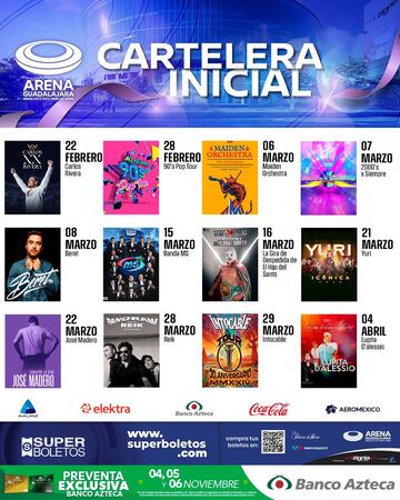 Arena Guadalajara abrirá sus puertas en 2025: consulta la cartelera de conciertos confirmados