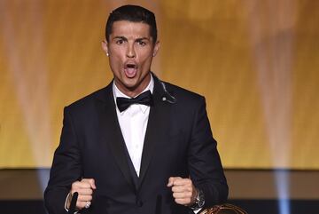 Discurs del portugués durante la ceremonia del Balón de Oro de 2014. 