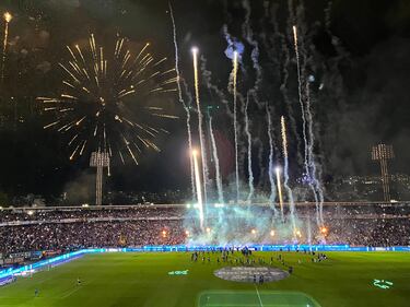 Final de ida de la Copa BetPlay entre Millonarios y Atlético Nacional en El Campín.