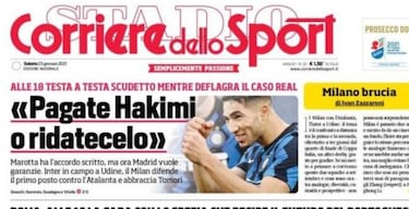 El Madrid niega la repesca de Achraf por impagos del Inter