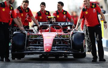 Monoplaza de Carlos Sainz durante los primeros test de la temporada de Fórmula 1 2023.