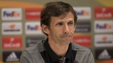 Ziganda en la sala de prensa de San Mamés.