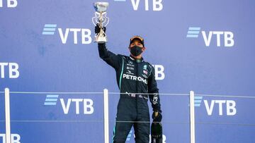 podium HAMILTON Lewis (gbr), Mercedes AMG F1 GP W11 Hybrid EQ Power+, portrait during the Formula 1 VTB Russian Grand Prix 2020, from September 25 to 27, 2020 on the Sochi Autodrom, in Sochi, Russia - Photo Antonin Vincent / DPPI
 AFP7 
 27/09/2020 ONLY F