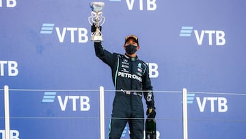 podium HAMILTON Lewis (gbr), Mercedes AMG F1 GP W11 Hybrid EQ Power+, portrait during the Formula 1 VTB Russian Grand Prix 2020, from September 25 to 27, 2020 on the Sochi Autodrom, in Sochi, Russia - Photo Antonin Vincent / DPPI
 AFP7 
 27/09/2020 ONLY F