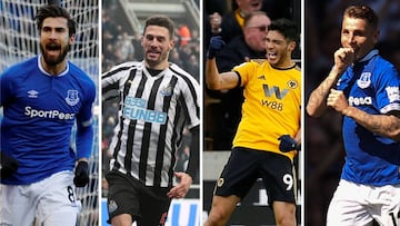 Andre Gomes (Everton), Schar (Newcastle), Ra&uacute;l Jim&eacute;nez (Wolves) y Digne (Everton) est&aacute;n en el ranking de los mejores de la Premier.  