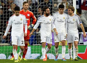 Isco, Carvajal, Morata e Illarramendi, en el Real Madrid-Schalke de octavos de la Champions 2013-2014.