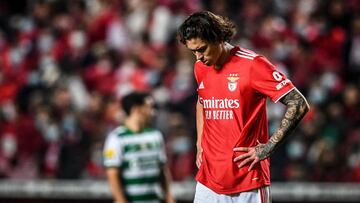Darwin Núñez, jugador del Benfica, durante un partido.