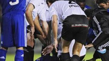 <b>IMPACTANTE. </b>De la Red cayó fulminado en el Stadium Gal de Irún, el pasado 30 de octubre.