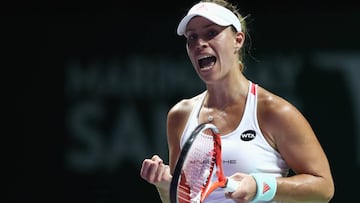 Angelique Kerber celebra su victoria.