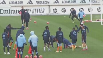 Mbappé and Bellingham mock Vinicius and Endrick in Real Madrid training