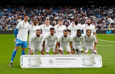 Courtois, Alaba, Kroos, Fede Valverde, Rüdiger, Benzema; Carvajal, Rodrygo, Nacho, Camavinga y Modric.