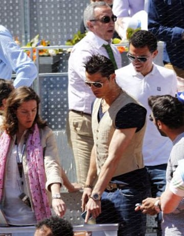 Cristiano Ronaldo, durante la final de tenis masculino del Masters de Madrid.