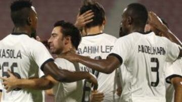 Xavi Hernández celebra un gol con su equipo, el Al Sadd.